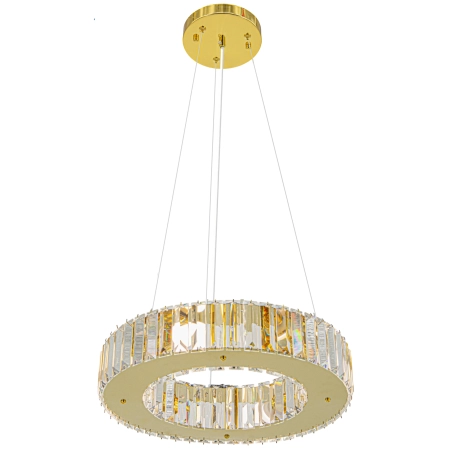 Lampa wisząca okrągła złota szklana 40cm 6350/4 - Lampy Elem